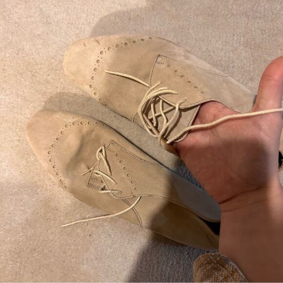 Gaden Leather Neural nude Tan beige Leather Shoes Flats - Picture 3 of 5